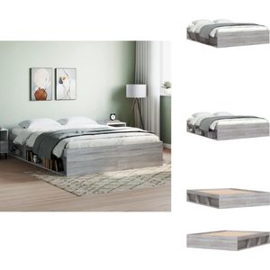 vidaXL Bedframe - Bedframe - Bed - Bedbodem - Bedframe grijs sonoma eikenkleurig 140x200 cm