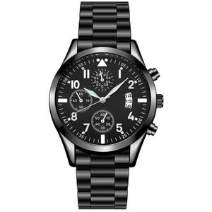 Quartz Heren Horloge Zwart/Zwart • Luxe • Goud • Zwart • Blauw • Heren • Horloge • Quartz • Zakelijk • Stijlvol