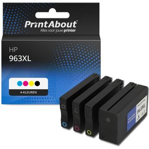 PrintAbout Huismerk HP 963XL (6ZC70AE) Inktcartridge 4-kleuren Voordeelbundel Hoge capaciteit