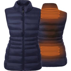 Verwarmde Mouwloze Vest - Slim Fit Voor Vrouwen - extra gevoerde kraag - Super Power technologie - blauw