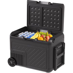 Auronic Elektrische Koelbox - Compressor - Met Wielen - 12V 230 Volt - Auto - 40L - Zwart/Grijs