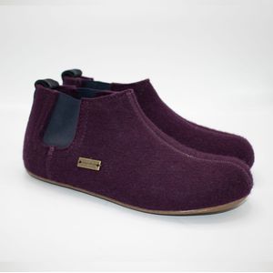 Haflinger Hygge Chelsea Boots Pantoffel - Kleur Bordeaux - Maat 38 - 100% wolvilt - S32