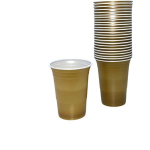 Gold Cups - 25stuk(s) - 475ml - Party Cups - Beerpong - Drankspel - Beerpong Bekers - Plastic Bekers