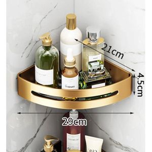 [EEN Stuk] Goud-Doucherek Hoek - Badrek - Kruidenrek - Keukenrek - Douchemandje - Shampoo rek - Doucherek zwart