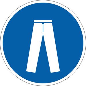 Lange broek dragen verplicht bord - kunststof 100 mm