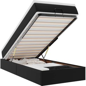 vidaXL - Ottoman - bed - met - matrasx200cm - kunstleer - zwart