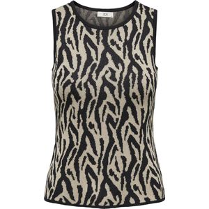 Jacqueline de Yong Top Jdymarble S/l O-neck Jacq Top Knt 15328325 Black/tapioca Dames Maat - L