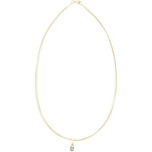 Behave Dames ketting zilver blauw steentje 40 cm