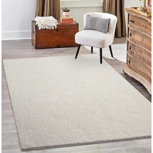 the carpet Grande Modern Pluizig Kortpolig Woonkamerkleed, Superzacht aanvoelend, Elegant en Onderhoudsvriendelijk, 140x200