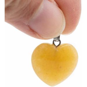Hartvormige Edelstenen Hanger Honing Jade (20 mm)