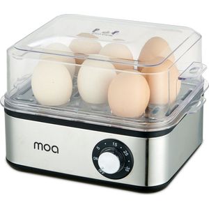 MOA Elektrische eierkoker voor 8 eieren - Met timer - RVS behuizing