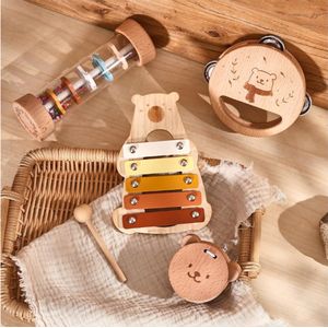 Montessori Speelgoed - Muziekinstrumenten Voor Baby's - Van Hout - Muziekspeelgoed Voor Baby's Vanaf 1 Jaar - 4 Stuks