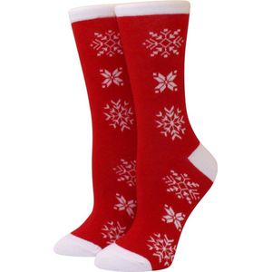 Kerstsokken - funny socks - Snow white tips - dames - maat 37-41