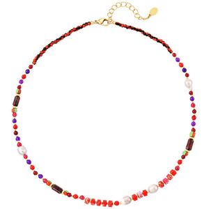 Yehwang Ketting Kralen Rood 216357-641