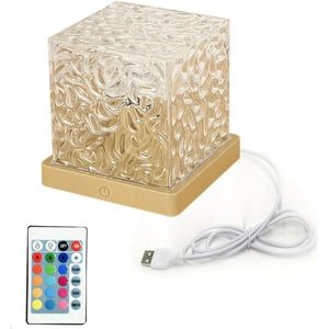 Nachtlamp - Sfeerlampje - 16 Kleuren LED - Draaibare Lichtpatronen - Sterrenhemel & Vlam Effect - RGB Nachtlamp - Sfeerverlichting met Afstandsbediening - Voor Slaapkamer, Woonkamer & Feestdecoratie