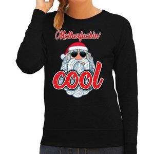 Foute kersttrui / sweater zwart - stoere santa motherfucking cool  voor dames - kerstkleding / christmas outfit XL