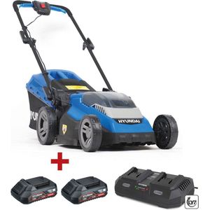 Hyundai Accu grasmaaier 38 cm 40V Kit (inclusief 2x 18V 2Ah accu's + lader) - Geschikt voor 250 M2