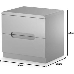 Manhattan nachtkastje met 2 lades - grijs