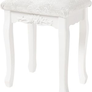 Make Up Kruk voor Kaptafel - Stoel, Krukje, Zitkruk - Stevig, Stijlvol - MDF/Kunststof - 37x29x48 - Wit