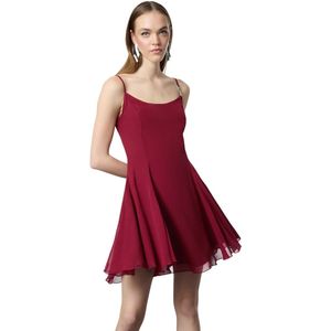 Trendyol Bourgondische A-Lijn Geweven Chiffon Korte Elegante Avondjurk Tprss23El00033