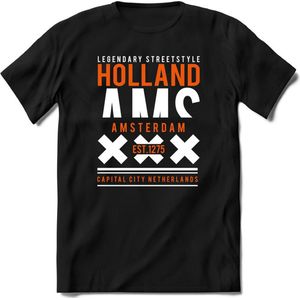 Amsterdam - Holland | TSK Original & vintage | T-Shirt Heren - Dames | Oranje | Perfect Cadeau Shirt | Grappige Spreuken - Zinnen - Teksten | Maat L