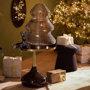 Light & Living Theelichthouder Christmas Tree - Zwart - Ø38cm - Modern