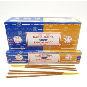 Satya Sai Baba - Nag Champa - Sandalwood Incense - wierook stokjes - 16g x 12 boxes