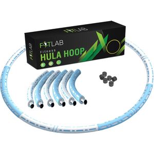 Fitlab Fitness Hoelahoep met Gewicht - Blauw/Wit - 1 tot 4 KG - Volwassenen - Hula Hoop/Sport Hoepel/Weight Hoop