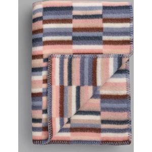 Røros “Ida” – Wollen Plaid – Roze/Blauw
