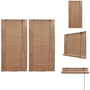 vidaXL Rolgordijn Bruin 100x160 cm - Bamboe - Jaloezie