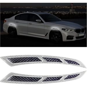Reflecterende sierstrips - 4 stuks sierlijsten voor auto - anti-botsing waarschuwingsstrips - wit .