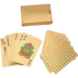 Game Dek Goudfolie Poker Set Plastic Magic Card Waterdicht Kaarten Magic 24K Gold Speelkaarten Poker