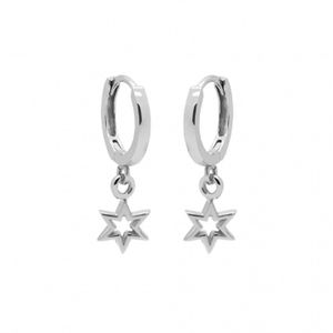 Karma hinged hoops symbool symbols 6 point open star Zilver A56S