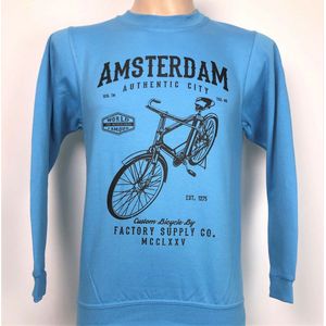 Sweater Amsterdam fiets lichtblauw