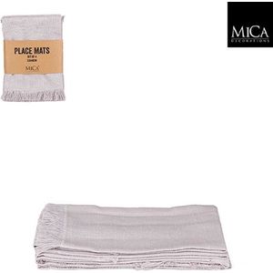 Mica Decorations Villia Placemats 48 x 33 cm - Lichtgrijs - 4 stuks