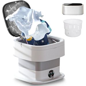 Draagbare wasmachine, 10 l, mini-wasmachine, opvouwbaar, kleine wasmachine en droger, intelligente wasmachine, met 3 modi, diepe reiniging voor ondergoed, sokken, reizen xi-926