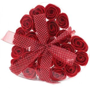Zeep bloemen Hartvormige box rode Rozen