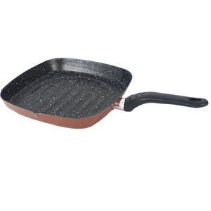 Gerimport Grillpan 28 X 7 Cm Staal Zwart/koper