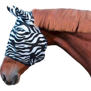 Excellent vliegenmasker paard – Oor bescherming paard – Zebra print – Full - 20,5 x 13,5 x 8 cm