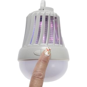 WDMT Muggenlamp - Ø 9,5 x 13 cm - Vliegenvanger - Anti Muggen - Insecten Lamp - Draadloos - Camping Lamp - Kampeerlamp - Draadloze Lampen - Wit