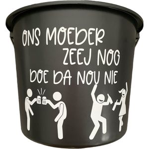 Cadeau Emmer - Ons Moeder 2.0 - 12 liter - zwart - cadeau - geschenk - gift - kado - surprise