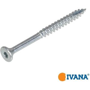 Ivana Spaanplaatschroef Verzinkt Platkop Met Snijpunt TX-20 5.0x120/70 200 Stuks