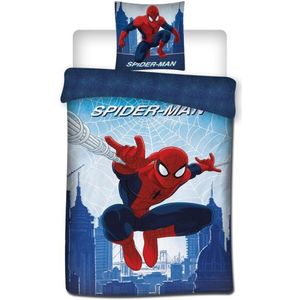 SpiderMan Dekbedovertrek, Jump - Eenpersoons - 140 x 200 cm - Polycotton