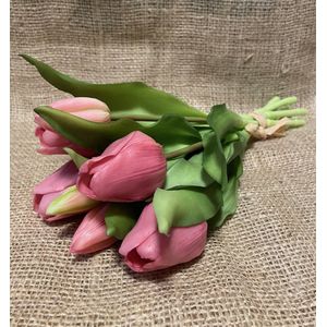 Kunstbloem Tulp - Lilac Paars - Real touch tulpen - 30 a 31 cm - Boeket - Kunstbloemen - Kunst bloem - Sally - Lila Lilac Purple Pink - Interieur - Sfeer - Voorjaar - Pasen - Paasdecoratie - Bloemen - Moederdag - Oma - Decoratief - Deco - Decoratie