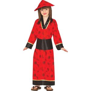 Fiestas Guirca Verkleedjurk Kimono Meisjes Rood/zwart Mt 98/104