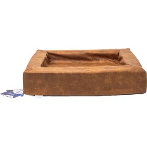 Let's Sleep Comfy Cushion - Hondenkussen - Hondenmand - Opstaande rand - Schuim - 60 x 50 x 12 cm - M - Cognac