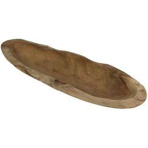 Serveerschaal - serveerblad Teakhout - serveerplank Rond - tapasplank - borrelplank - dienblad bank - 50-60x15x12 - Wood Selections