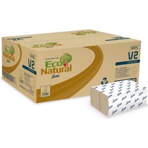 Doos van 3.800 Eco Natural papieren handdoekjes - 21 x 21 cm in Z-vouw