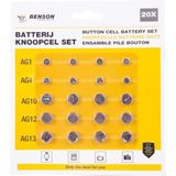 Benson Knoopcel Batterijen Set - 110 mAh - 1.5 Volt - 20 stuks