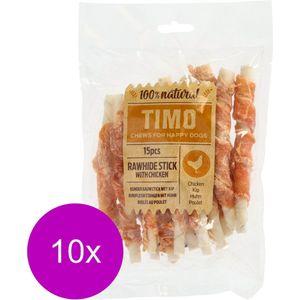 Timo Runder Kauwstick - Hondensnacks - 10 x Kip 12 cm 150 g